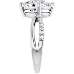 14K X1 White Gold 10x8 mm Elongated Cushion Ring Mounting – image 7