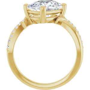 18K Yellow Gold 10x8 mm Elongated Cushion Ring Mounting – image 3