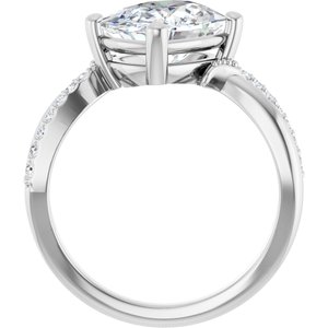 14K X1 White Gold 10x8 mm Elongated Cushion Ring Mounting – image 3