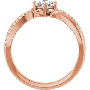 14K Rose Gold 3.5x3.5 mm Square Ring Mounting – image 3