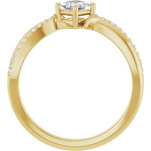 18K Yellow Gold 3.5x3.5 mm Square Ring Mounting – image 3