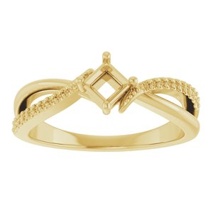10K Yellow Gold 3.5x3.5 mm Square Ring Mounting – image 6