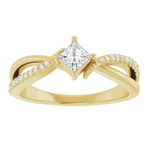 10K Yellow Gold 3.5x3.5 mm Square Ring Mounting – image 5
