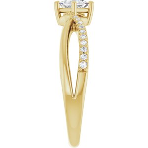 18K Yellow Gold 3.5x3.5 mm Square Ring Mounting – image 7