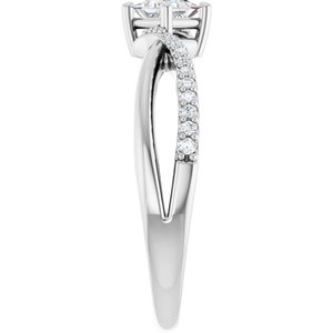14K White Gold 3.5x3.5 mm Square Ring Mounting – image 7