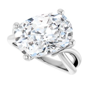 Sterling Silver 14x10 mm Elongated Cushion Ring Mounting – image 8