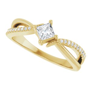 14K Yellow Gold 3.5x3.5 mm Square Ring Mounting – image 8