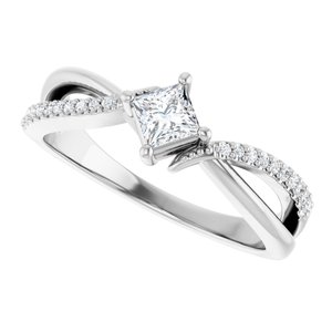 14K X1 White Gold 3.5x3.5 mm Square Ring Mounting – image 8