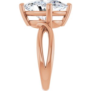 10K Rose Gold 14x10 mm Elongated Cushion Ring Mounting – image 7