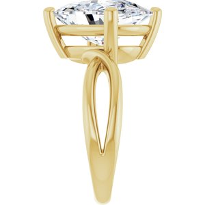 10K Yellow Gold 14x10 mm Elongated Cushion Ring Mounting – image 7