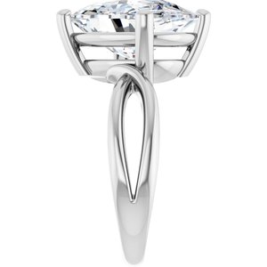 Platinum 14x10 mm Elongated Cushion Ring Mounting – image 7