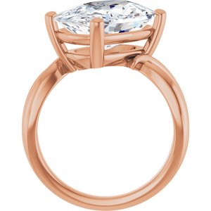 10K Rose Gold 14x10 mm Elongated Cushion Ring Mounting – image 3