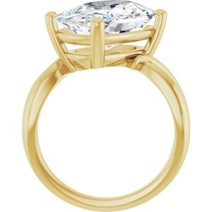 10K Yellow Gold 14x10 mm Elongated Cushion Ring Mounting – image 3