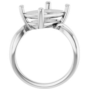 Sterling Silver 14x10 mm Elongated Cushion Ring Mounting – image 4