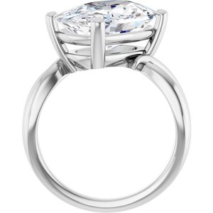 14K White Gold 14x10 mm Elongated Cushion Ring Mounting – image 3
