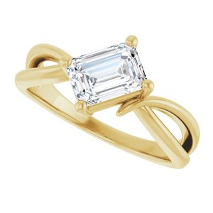 18K Yellow Gold 7x5 mm Emerald Ring Mounting – image 8