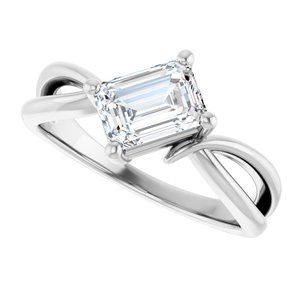 Platinum 7x5 mm Emerald Ring Mounting – image 8