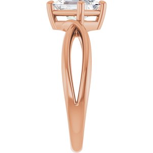 10K Rose Gold 7x5 mm Emerald Ring Mounting – image 7
