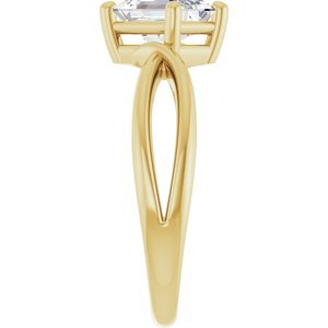 10K Yellow Gold 7x5 mm Emerald Ring Mounting – image 7