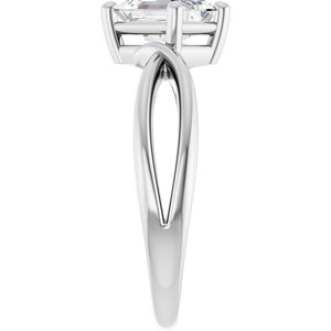 14K White Gold 7x5 mm Emerald Ring Mounting – image 7