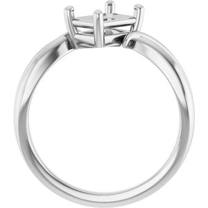 14K White Gold 7x5 mm Emerald Ring Mounting – image 4