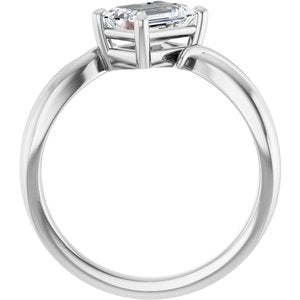 14K X1 White Gold 7x5 mm Emerald Ring Mounting – image 3