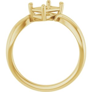 18K Yellow Gold 7x5 mm Emerald Ring Mounting – image 4