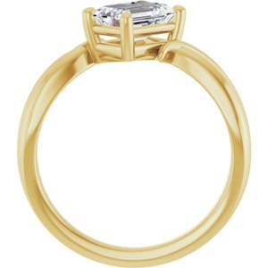 10K Yellow Gold 7x5 mm Emerald Ring Mounting – image 3