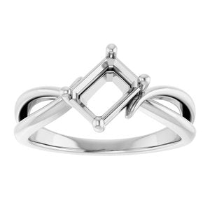 Sterling Silver 7x5 mm Emerald Ring Mounting – image 6