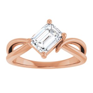 10K Rose Gold 7x5 mm Emerald Ring Mounting – image 5