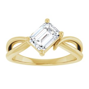 18K Yellow Gold 7x5 mm Emerald Ring Mounting – image 5