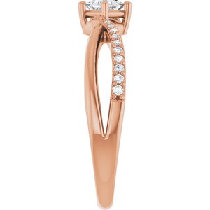10K Rose Gold 3.25x3.25 mm Square Ring Mounting – image 7