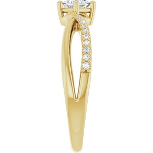 14K Yellow Gold 3.25x3.25 mm Square Ring Mounting – image 7