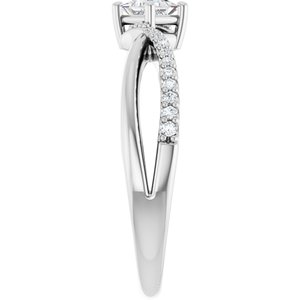 14K White Gold 3.25x3.25 mm Square Ring Mounting – image 7