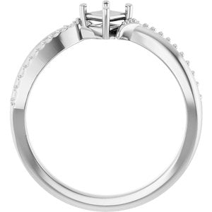 10K White Gold 3.25x3.25 mm Square Ring Mounting – image 4