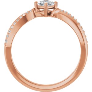 10K Rose Gold 3.25x3.25 mm Square Ring Mounting – image 3