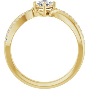10K Yellow Gold 3.25x3.25 mm Square Ring Mounting – image 3