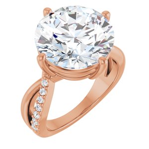 10K Rose Gold 13 mm Round Ring Mounting