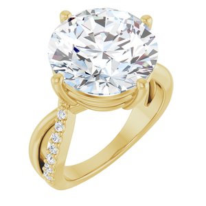 10K Yellow Gold 13 mm Round Ring Mounting