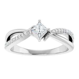 10K White Gold 3.25x3.25 mm Square Ring Mounting – image 5