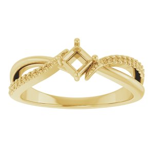 10K Yellow Gold 3.25x3.25 mm Square Ring Mounting – image 6