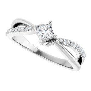 10K White Gold 3.25x3.25 mm Square Ring Mounting – image 8