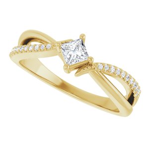 10K Yellow Gold 3.25x3.25 mm Square Ring Mounting – image 8
