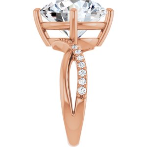 10K Rose Gold 13 mm Round Ring Mounting – image 7