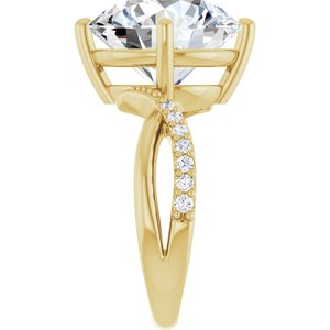 14K Yellow Gold 13 mm Round Ring Mounting – image 7