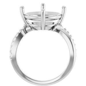 10K White Gold 13 mm Round Ring Mounting – image 4