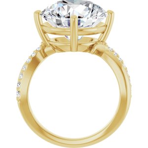 18K Yellow Gold 13 mm Round Ring Mounting – image 3