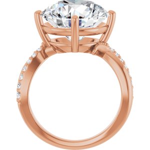18K Rose Gold 13 mm Round Ring Mounting – image 3