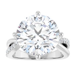 18K White Gold 13 mm Round Ring Mounting – image 5