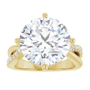 18K Yellow Gold 13 mm Round Ring Mounting – image 5